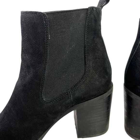 Lucky Brand Womens Kassidy Open Toe Block Heel Ankle Boots Booties Leather 7.5 - Picture 4 of 16